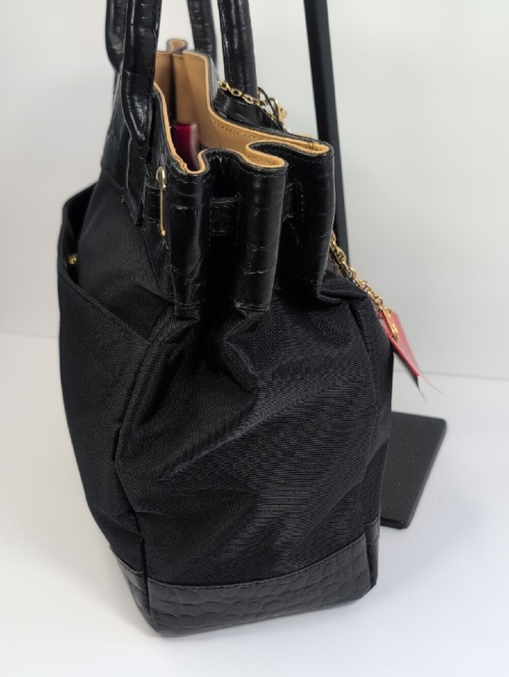 Felicci New York Nylon And Leather Tote Bag NWT - Picture 4 of 14